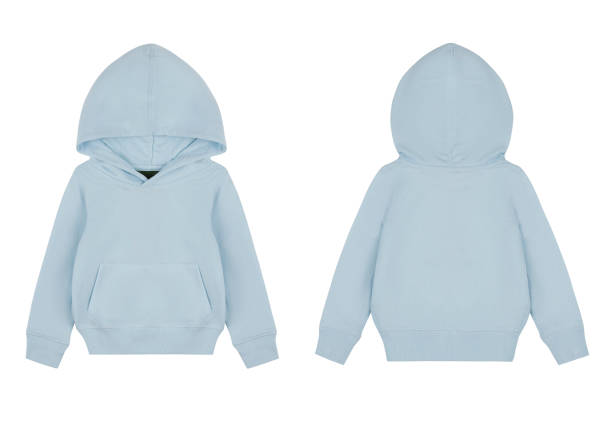 istock Blue kid's sweatshirt with a hood 1277130143