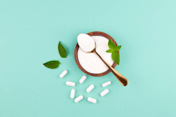 istock Collagen protein powder in wooden bowl 1277131013