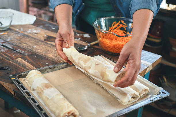 istock Preparing Filo Pastry Pumpkin Pie 1277133047