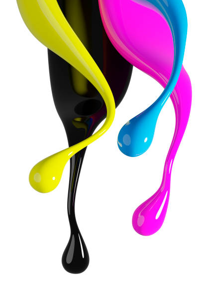 istock CMYK color splash isolated on white background 3d render 1277134207