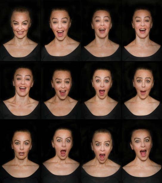 istock Young woman making twelve different facial expressions 1277136440