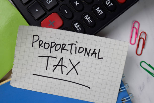 istock Proportional Tax text on sticky notes isolated on office desk. 1277138761