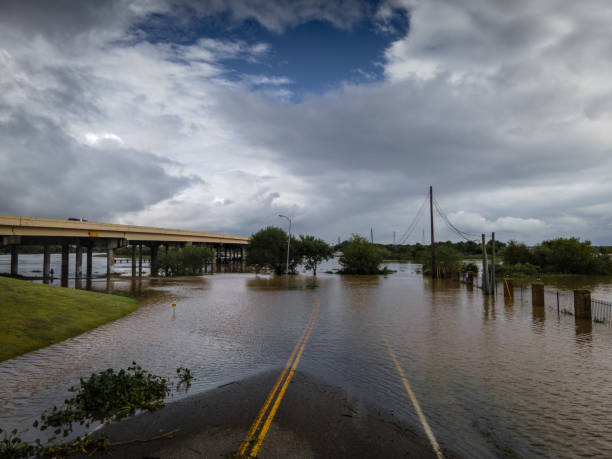 istock Storm surge covering flooded road 1277141606