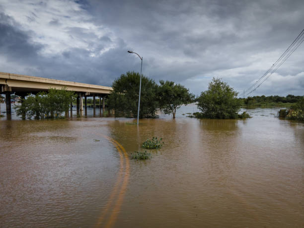 istock Storm surge covering flooded road 1277141936