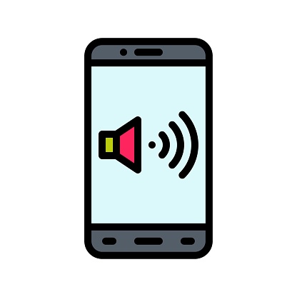 Application Icons Set Related Mobile Phone Screen With Speaker Sign And  Buttons Vectors With Editable Stroke Stock Illustration - Download Image  Now - iStock