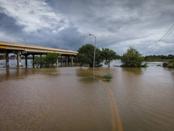 istock Storm surge covering flooded road 1277142958