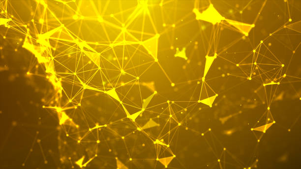 istock Abstract background Dot and connect line for cyber technology futuristic and network connection concept with dark and grain processed wide screen ratio 1277145604