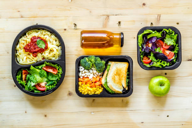 istock Take away meal, resraurant delivery menu. Overhead view 1277147182