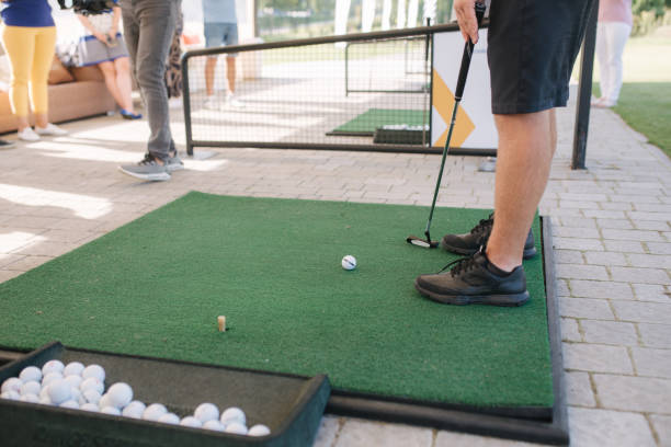 istock Close up playing golf on golf course. Concept of training play golf. First time 1277147261