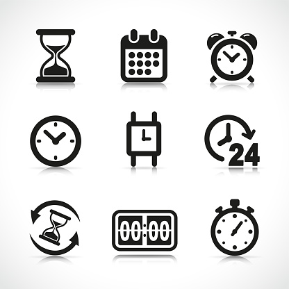 Vector illustration of time icons design set