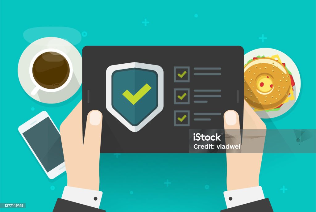 Security Verification Check Digital Test On Tablet Computer Software ...