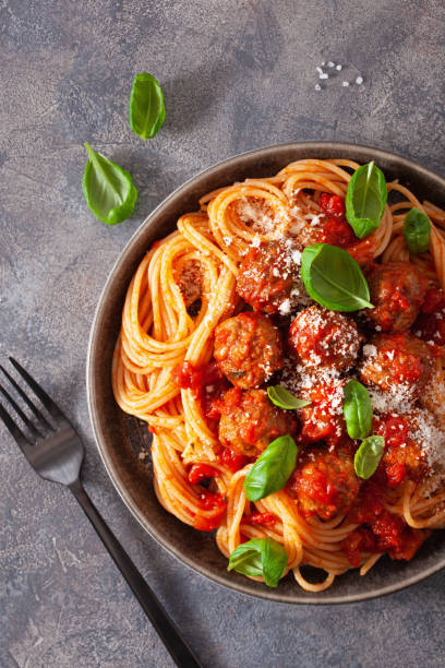 istock spaghetti with meatballs and tomato sauce, italian pasta 1277149765