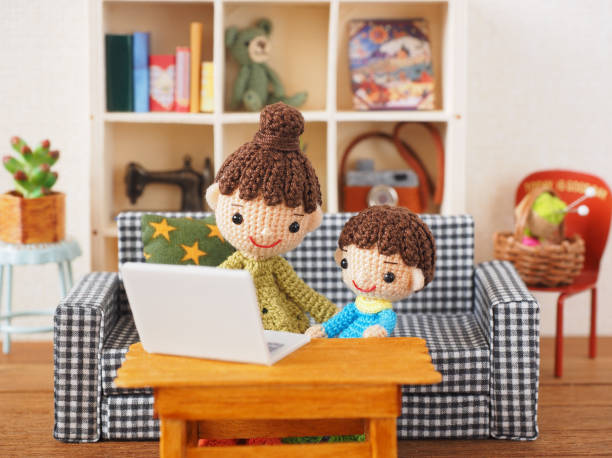 Small and cute Amigurumi doll.family