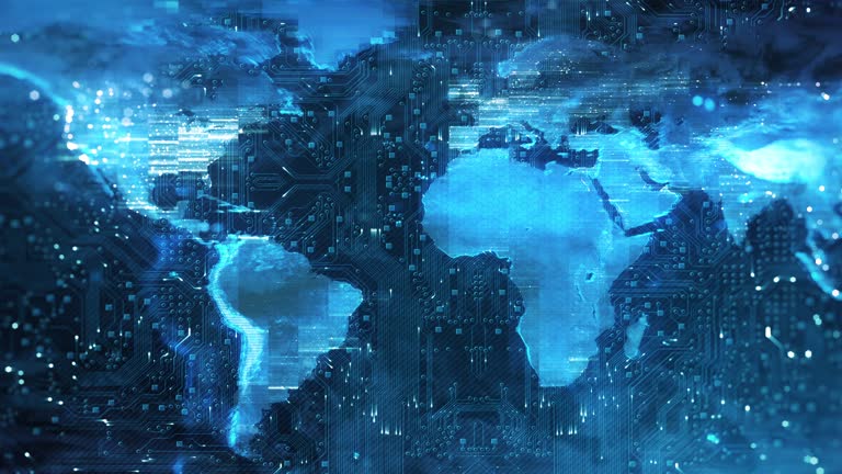 Seamlessly loopable background animation, perfectly usable for all kind of topics related to technology and global business.