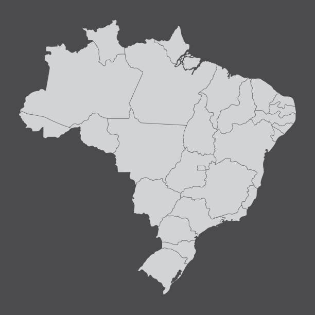 ilustrações, clipart, desenhos animados e ícones de mapa dos estados do brasil - brasil