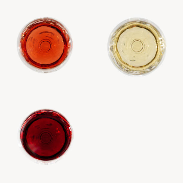 istock Red, pink and white wine top view. Winery, degustation concept 1277159896