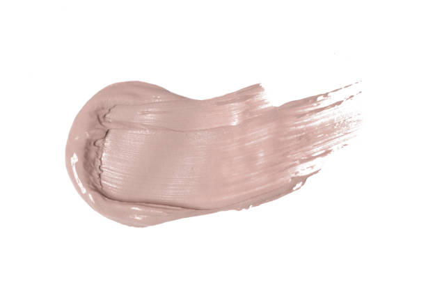istock Creamy beige makeup or cosmetic product smeared on white 1277160426