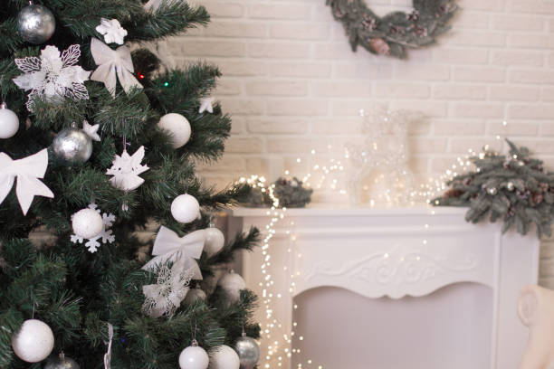 istock Christmas and New Year holiday decorated room 1277161441