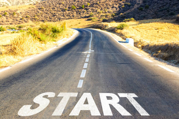 istock Start concept on the road ahead disappearing into the distance 1277161603