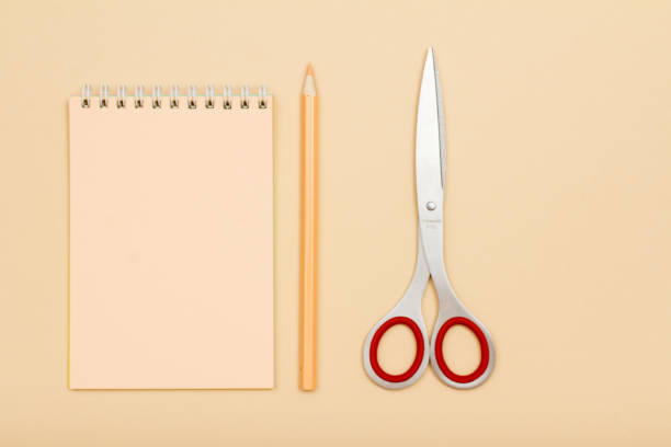 istock School supplies. Notebook, color pencils and scissors 1277164306