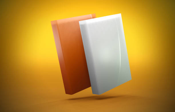 istock Orange and white empty books stand on an orange background. 1277168026