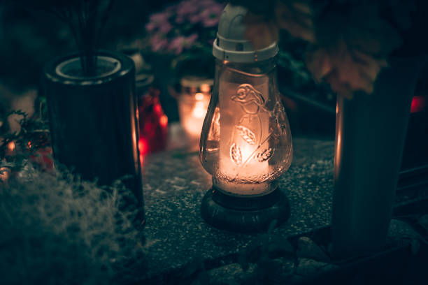 istock All Saints Day with burning lanterns and colorful festive decorations 1277168176