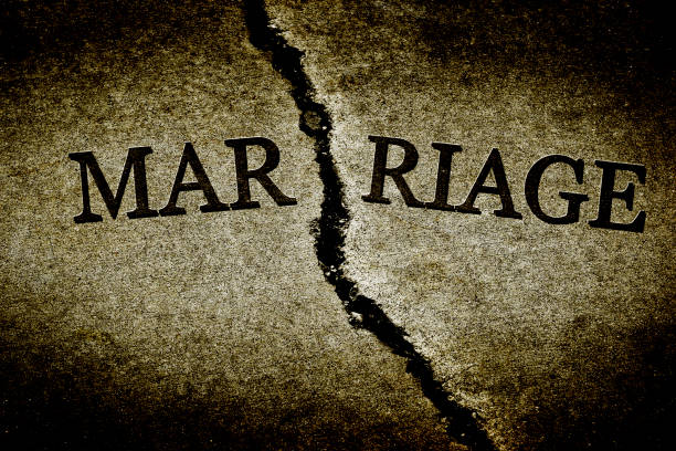 istock Broken marriage divorce couple torn apart through destroyed relationship 1277168630