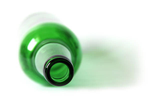 istock Glass bottle on a white background. Empty bottle. Green bottle on a clean background 1277169803