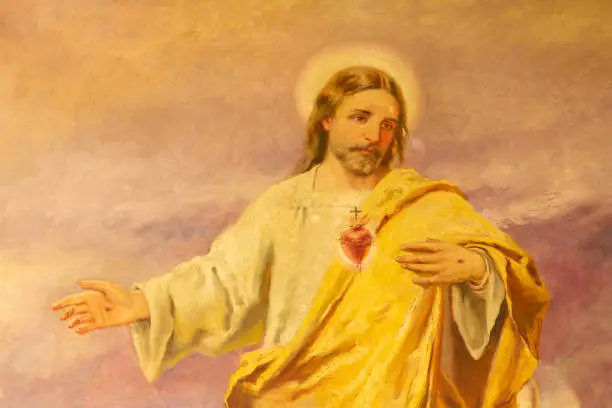 Photo of Palma de Mallorca - The painting of Heart of Jesus in the church Iglesia de Santa Teresa de Jesus.