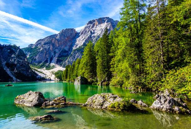 istock Famous Pragser lake in Italy 1277173050