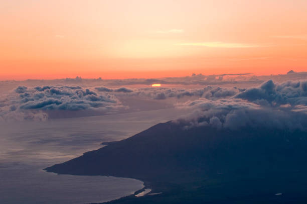 Sunset over Haleakala stock photo