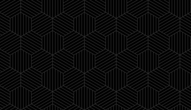 Seamless Dark Hexagon Texture Abstract Background Seamless hexagonal shape dark background design abstract pattern. abstract beehive stock illustrations