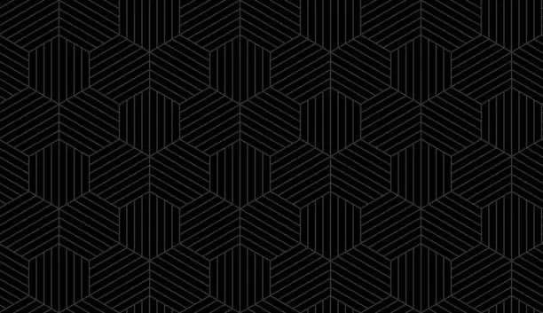 Vector illustration of Seamless Dark Hexagon Texture Abstract Background