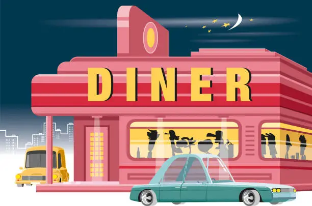 Vector illustration of Vintage diner