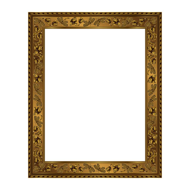 Rectangular frame of golden color Rectangular frame of golden color on a white background, the vector image bread borders stock illustrations