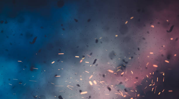 battlefield, smokes and disaster scenario background