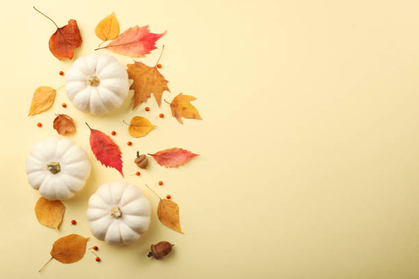 istock Beautiful autumn background with fallen leaves with place for text top view. 1277180705