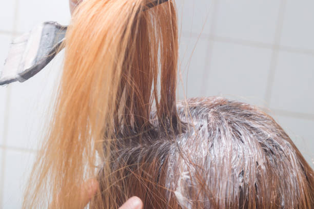 istock Dying long hair in orange color 1277184949