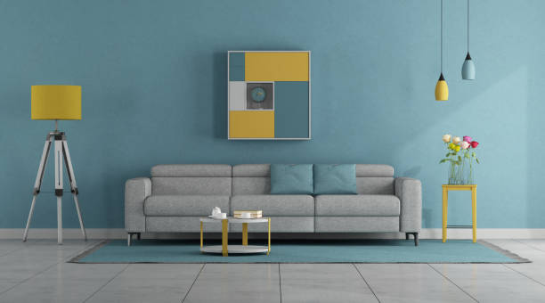 istock Modern pastel colors living room 1277186749