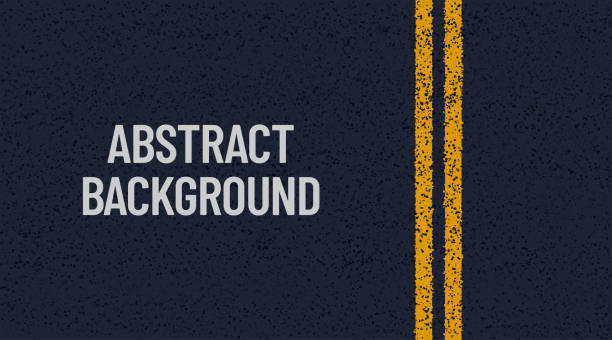 ilustraciones, imágenes clip art, dibujos animados e iconos de stock de fondo asfáltico abstracto. ilustración de carretera vectorial con dos líneas amarillas. calle de la autopista, vista superior. textura de gránulo de pista azul - asfalto