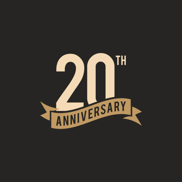 ilustrações de stock, clip art, desenhos animados e ícones de 20th years anniversary celebration icon vector stock illustration design template - years
