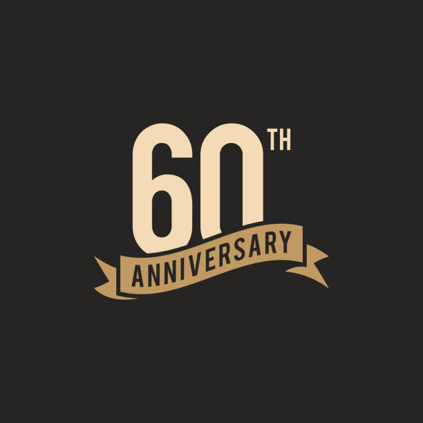 ilustrações, clipart, desenhos animados e ícones de 60º aniversário celebração aniversário ícone vector stock illustration design modelo de design - 60th anniversary