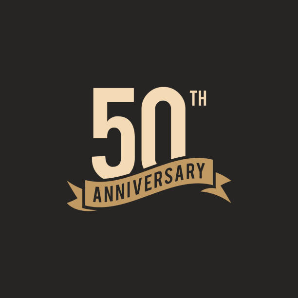 ilustrações de stock, clip art, desenhos animados e ícones de 50th years anniversary celebration icon vector stock illustration design template - years