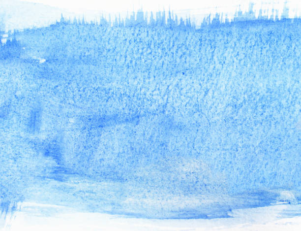 istock Watercolor painting in blue color with white borders 1277190917