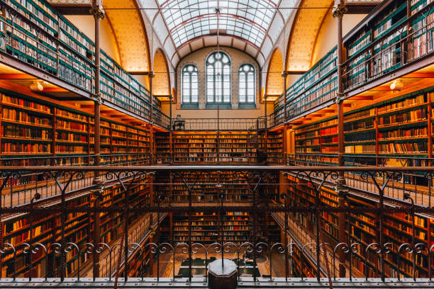 Amsterdam Netherlands, September 17, 2017: The historic Cuypers Rijksmuseum Library