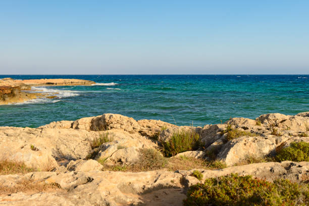 istock rocky beach on the blue sea on a Sunny evening 1277196691