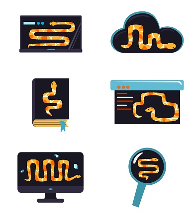 Python Code Language Sign Programming Coding And Developing Concept ...