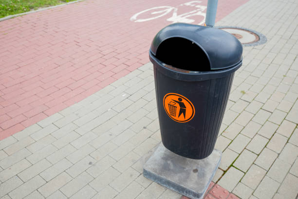 istock Black Public trash on the side of the road. Infectious control concept. 1277201437