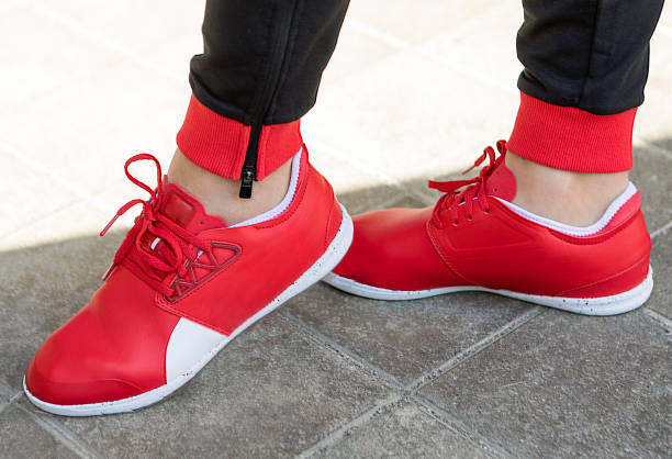 istock Woman with a red running shoes 1277205601