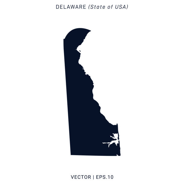 Delaware - States of USA Map Vector Stock Illustration Design Template. Vector eps 10. Map of Delaware Vector Stock Illustration Design Template. High Detailed Map. Vector eps 10. delaware us state stock illustrations